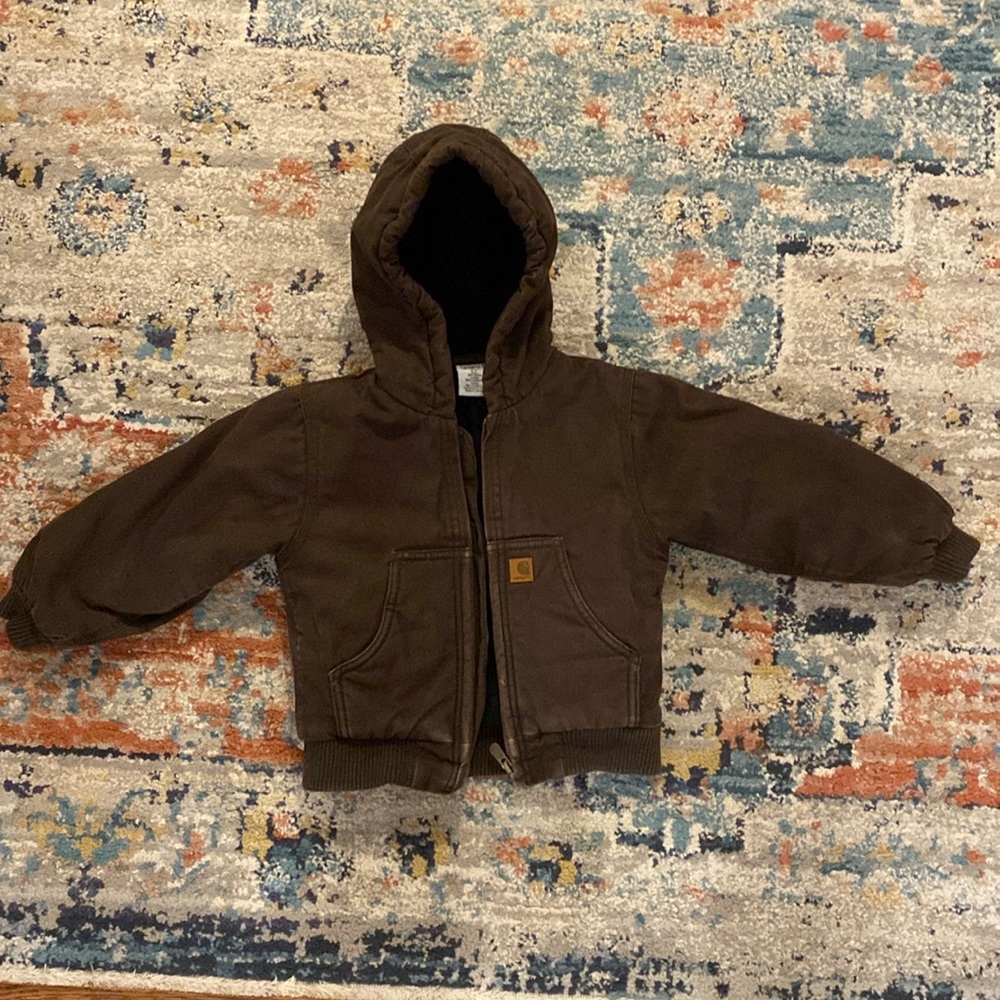 Brown  carhartt Hooded Kids Jacket